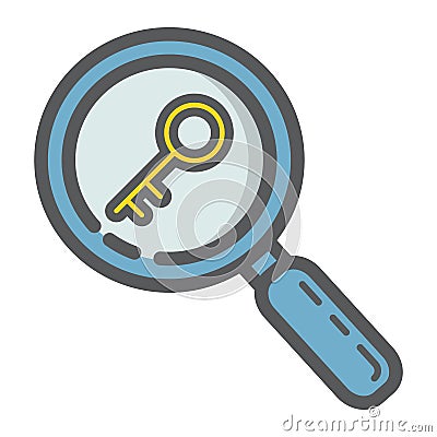 Keyword research filled outline icon, seo Vector Illustration