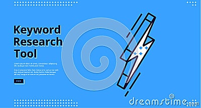 Keyword research tool blank banner Vector Illustration