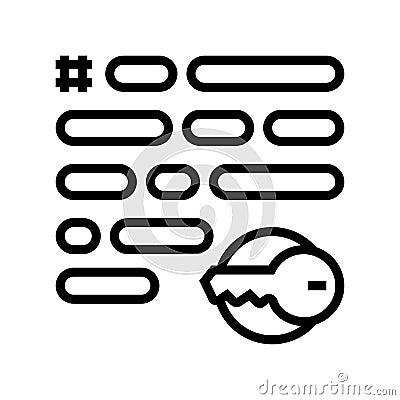 keywording keys for search social page image line icon vector illustration Cartoon Illustration