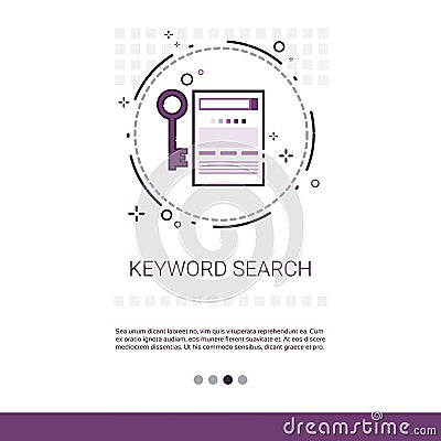 Keywording Search Web Optimization Banner With Copy Space Vector Illustration