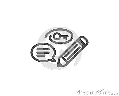 Keywords line icon. Pencil symbol. Vector Illustration