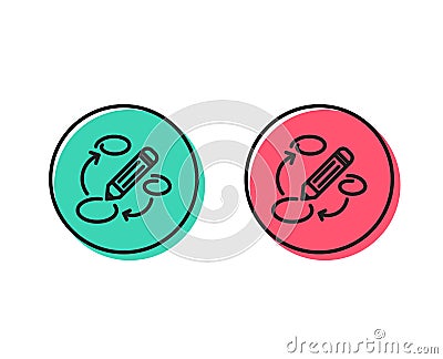 Keywords line icon. Pencil symbol. Vector Vector Illustration