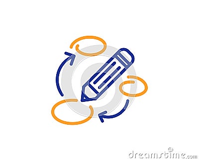 Keywords line icon. Pencil symbol. Vector Vector Illustration