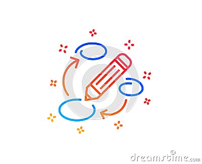 Keywords line icon. Pencil symbol. Vector Vector Illustration