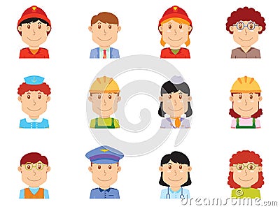 Keywords - people profession avatar part two Vector Illustration