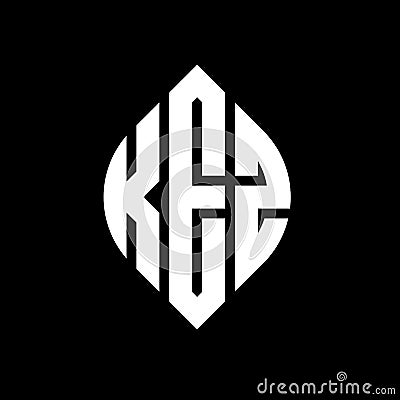 KEZ circle letter logo design with circle and ellipse shape. KEZ ellipse letters with typographic style. The three initials form a Vector Illustration
