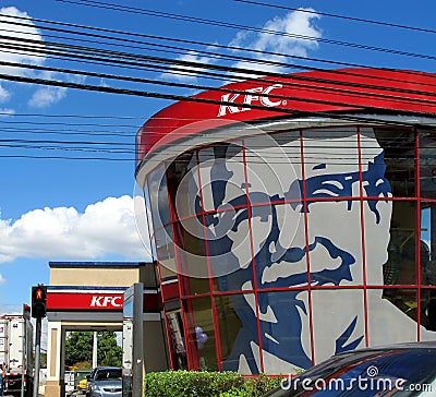 KFC Kentucky Fried Chicken restaurant in Panama Editorial Stock Photo