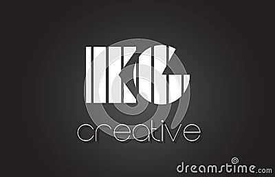 KG K G Letter Logo Design With White and Black Lines. Vector Illustration