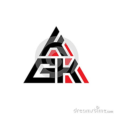 KGL triangle letter logo design with triangle shape. KGL triangle logo design monogram. KGL triangle vector logo template with red Vector Illustration
