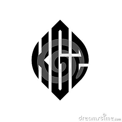 KGZ circle letter logo design with circle and ellipse shape. KGZ ellipse letters with typographic style. The three initials form a Vector Illustration