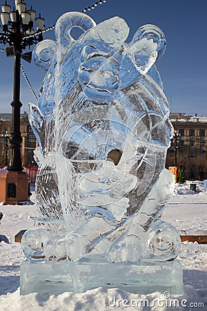 Khabarovsk, Russia - 01.31.2024: ice figure Editorial Stock Photo