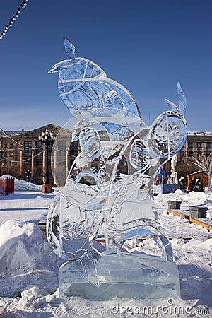 Khabarovsk, Russia - 01.31.2024: ice figure Editorial Stock Photo