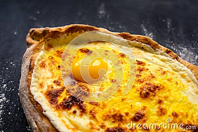 Khachapuri adjara traditional Georgian cuisine meal Stock Photo