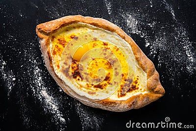 Khachapuri adjara traditional Georgian cuisine meal Stock Photo