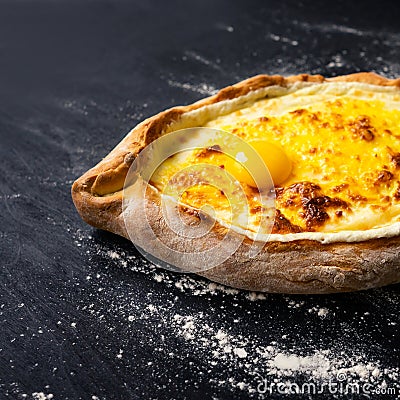 Khachapuri adjara traditional Georgian cuisine meal Stock Photo