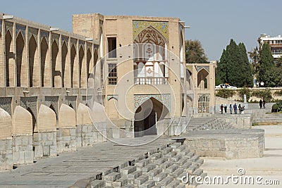 Khaju Bridge, Isfahan, Iran, Asia Editorial Stock Photo