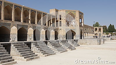 Khaju Bridge, Isfahan, Iran, Asia Editorial Stock Photo