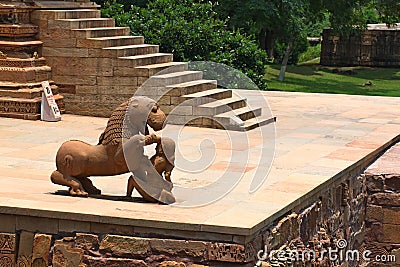 Khajuraho temples and their erotic sculptures, India Stock Photo