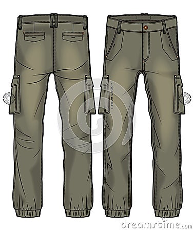 Khaki cargo pants Vector Illustration