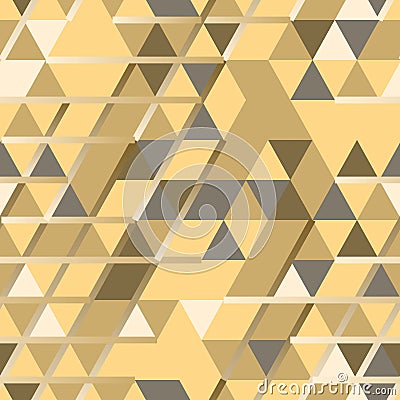 Khaki seamless pattern with triangular protection ornament and l Vector Illustration