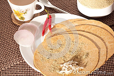 Khakra with tea - a gujarati snack from India Stock Photo