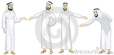 Khaliji Welcoming Men Vector Illustration