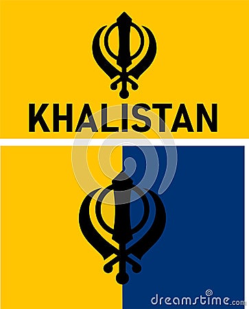 Khalistan Flag Sikhs For Justice Sikh emblem Illustration Vectors Vector Illustration