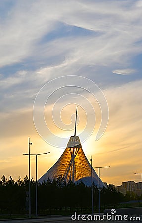 Khan Shatyr at sunset Editorial Stock Photo