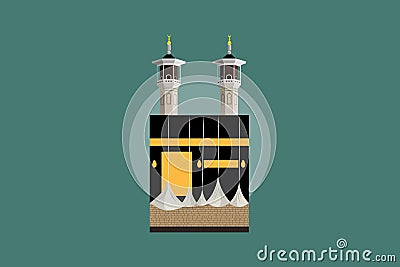 Khana Kaba Al-Haram Mosque - Saudi Arabia Vector Design Vector Illustration