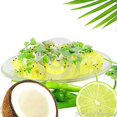 Khandvi Gram Flour Snack traditional Indian food Stock Photo