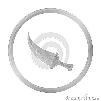 Khanjar icon in monochrome style isolated on white background. Arab Emirates symbol. Vector Illustration