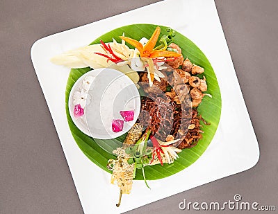 Khao Chae, Thai royal summer cuisine Stock Photo