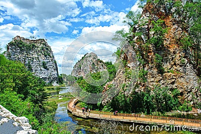 Khao Ngu Rock Park, Ratchaburi, Thailand. Stock Photo