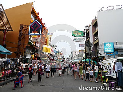 Khao San Road The popular famously described as the centre of the backpacking universe in Bangkok Editorial Stock Photo
