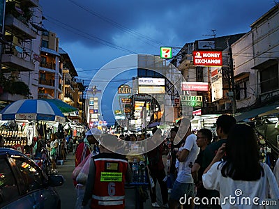 Khao San Road The popular famously described as the centre of the backpacking universe in Bangkok Editorial Stock Photo