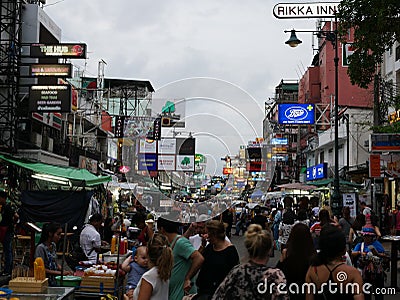 Khao San Road The popular famously described as the centre of the backpacking universe in Bangkok Editorial Stock Photo