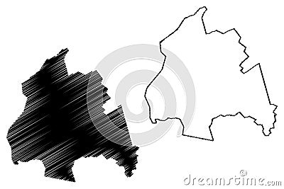 Kharkiv City Ukraine map vector illustration, scribble sketch City of Kharkov map Vector Illustration
