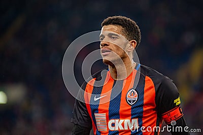 Taison Barcellos Freda close-up portrait. Captain of Shakhtar Donetsk Editorial Stock Photo