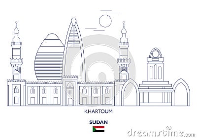 Khartoum City Skyline, Sudan Vector Illustration