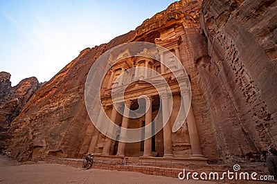 the Khazneh (Treasury) in Jordan's ancient city of Petra at dawn Editorial Stock Photo