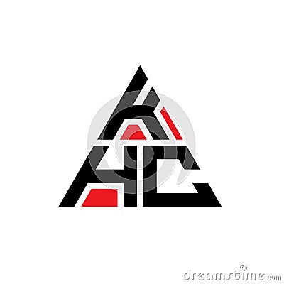 KHC triangle letter logo design with triangle shape. KHC triangle logo design monogram. KHC triangle vector logo template with red Vector Illustration