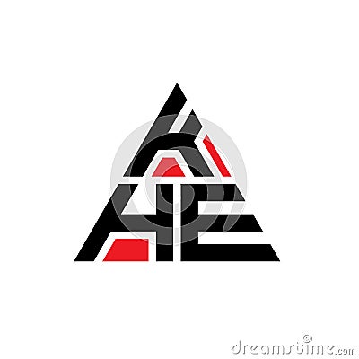 KHE triangle letter logo design with triangle shape. KHE triangle logo design monogram. KHE triangle vector logo template with red Vector Illustration