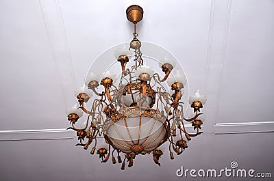 Ottoman Khedive pavilion, 2 centuries-old chandeliers Stock Photo