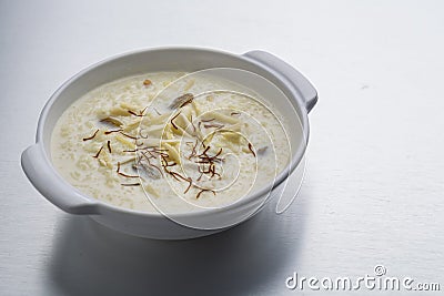 Kheer or rice pudding or dessert Stock Photo