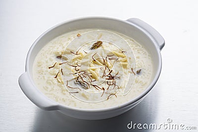 Kheer or rice pudding or dessert Stock Photo