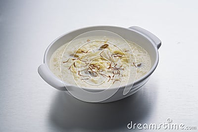 Kheer or rice pudding or dessert Stock Photo