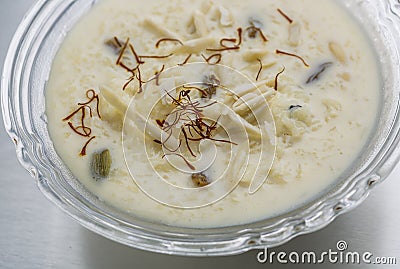 Kheer or rice pudding or dessert Stock Photo