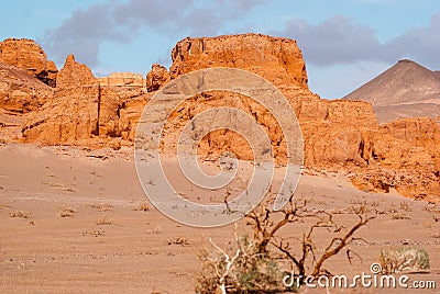 Khermen Tsav canyon in Gobi desert Stock Photo