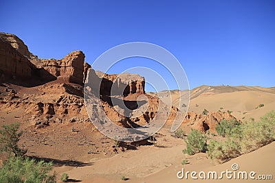 Khermen Tsav Canyon, one of the most beautiful place in Western Gobi, Mongolia Stock Photo