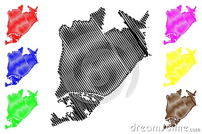 Kherson City Ukraine map vector illustration, scribble sketch City of Kherson map Vector Illustration